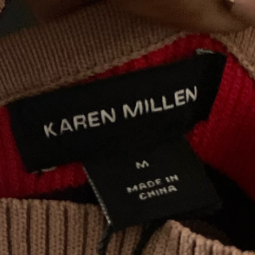Karen Millen Stripe Cross Front Sleeveless Rib Knit Dress - Picture 7 of 7